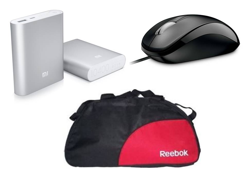 Reebok Duffle Bag, Computer Mouse and 